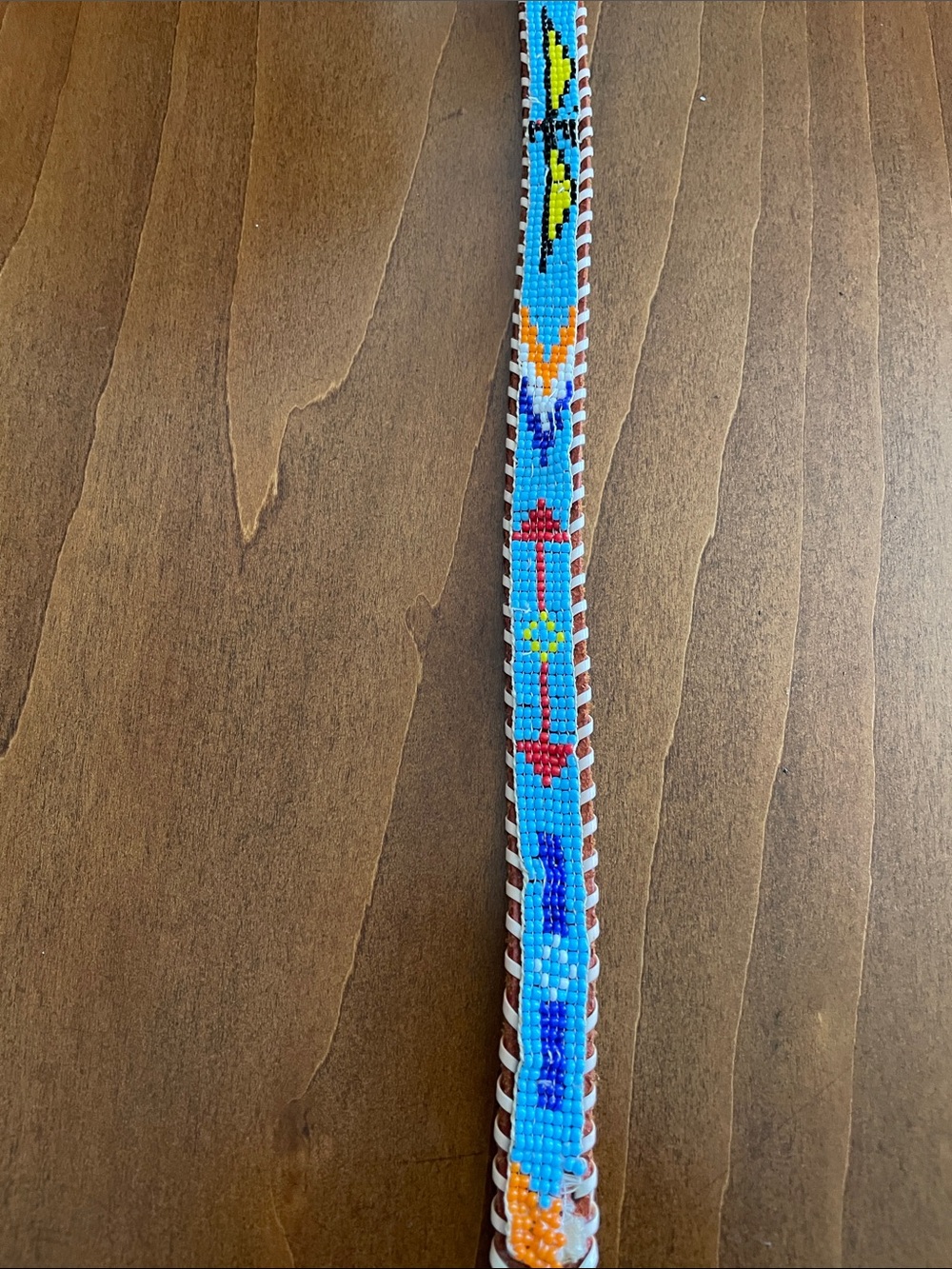 Leather and Beaded Belt